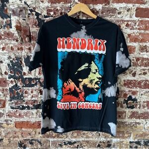 Hendrix Live in Concert Band Tee T Shirt Size Medium Black S/S